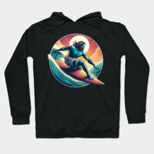 Retro Jesus Christ On Surfboard Hoodie